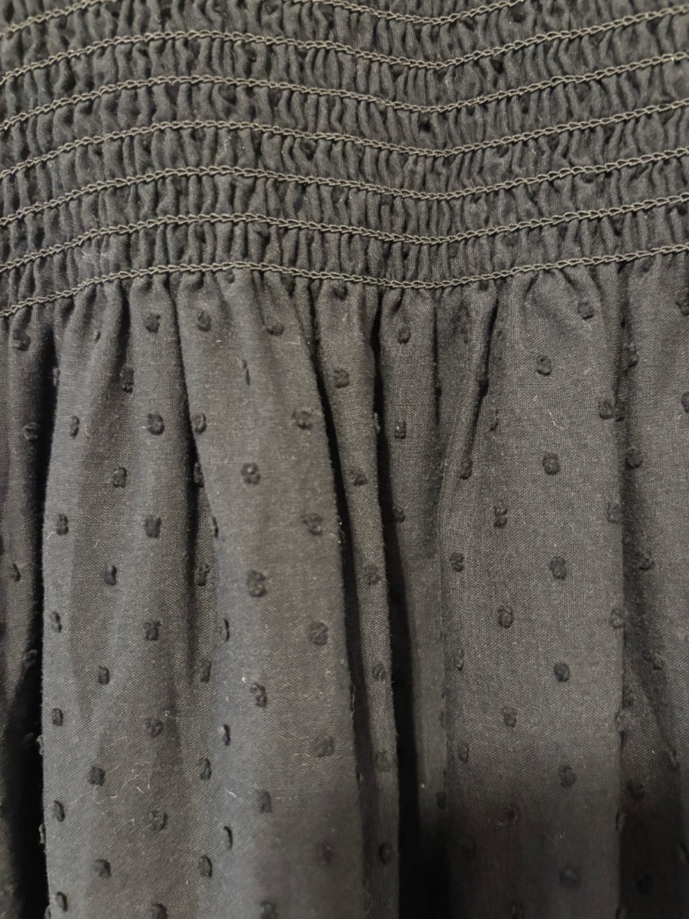 Kourt Black Swiss Dot Smocked Tiered Maxi Dress Ruffle Straps Cottagecore XS - Picture 4 of 9